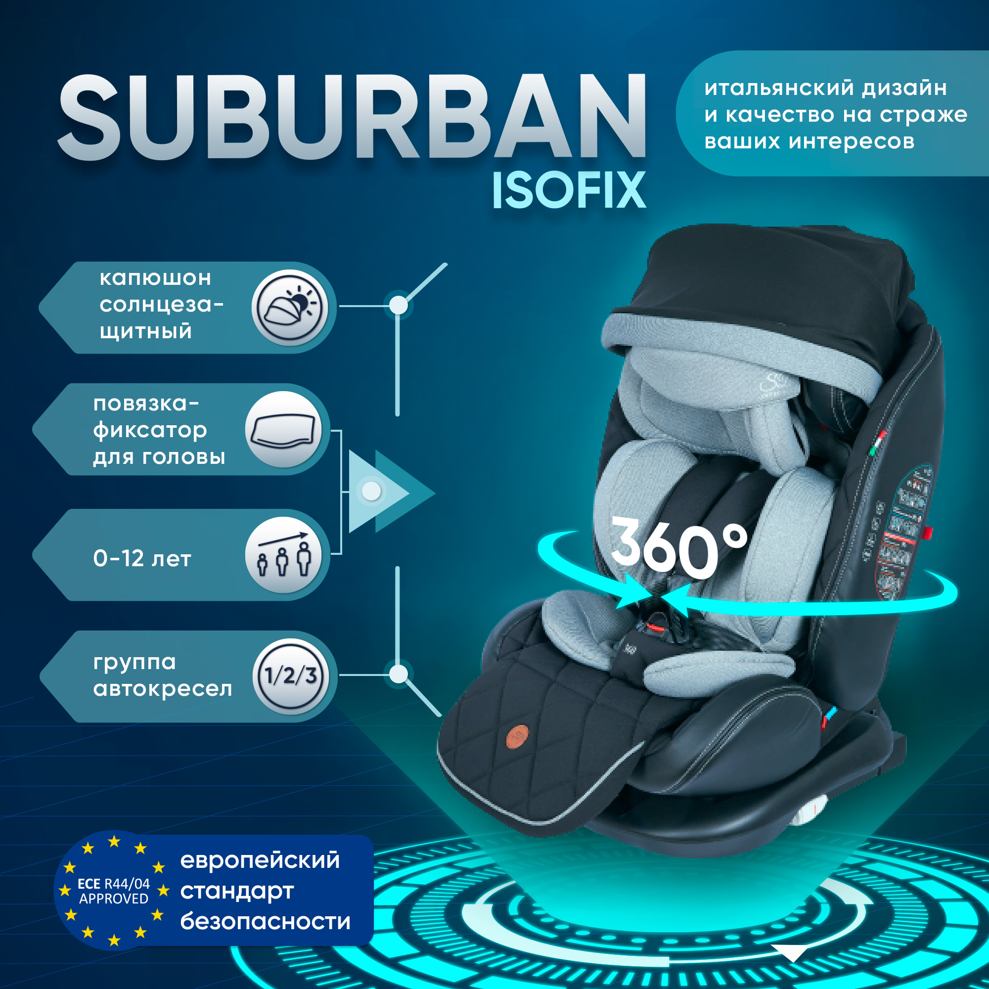 Автокресло детское Sweet Baby Suburban 360, Gray 426722