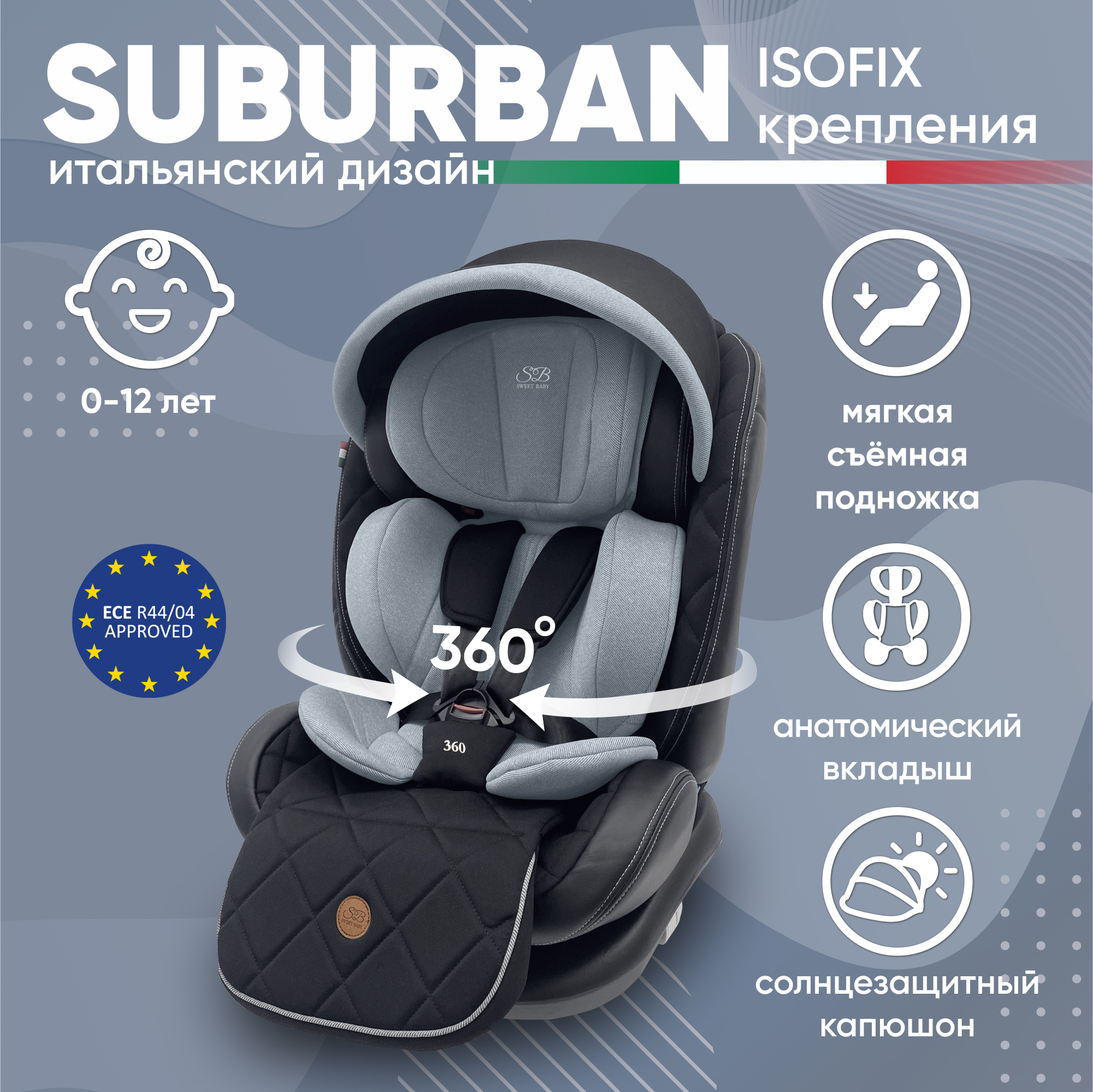 Автокресло детское Sweet Baby Suburban 360, Gray 426722