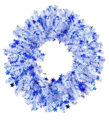 Новогодний венок Морозко Рождественский белоснежный ВН-3 35 см