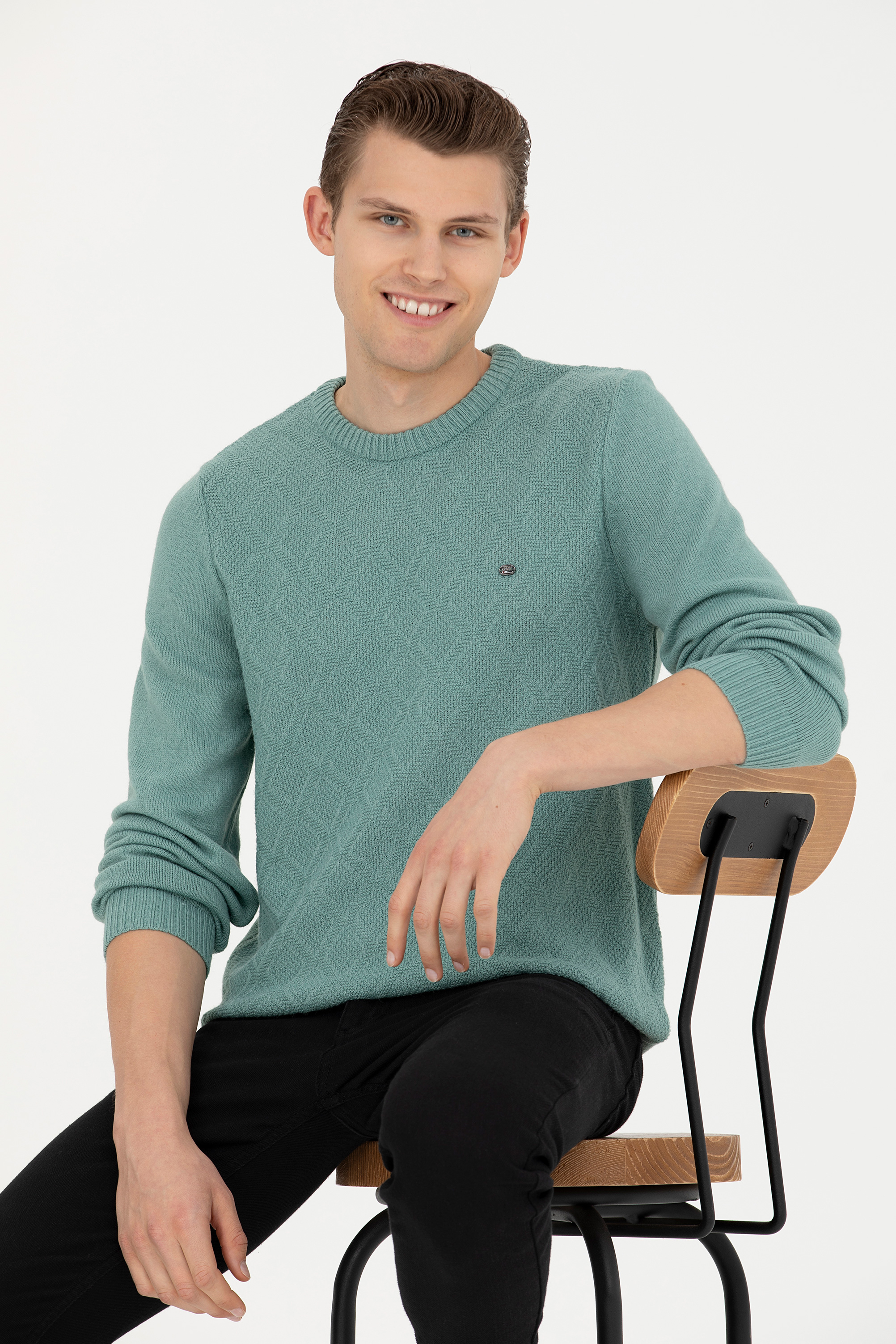 Джемпер мужской US POLO Assn G081SZ0TK0CEDRUK бирюзовый S 4450₽