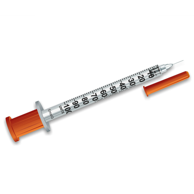 Шприц инсулиновый 3-х компонентный 1 мл/U-100 0, 33 мм 29Gx13 мм 50 шт., Шандонг Вейгао Групп Медика, прозрачный  - купить