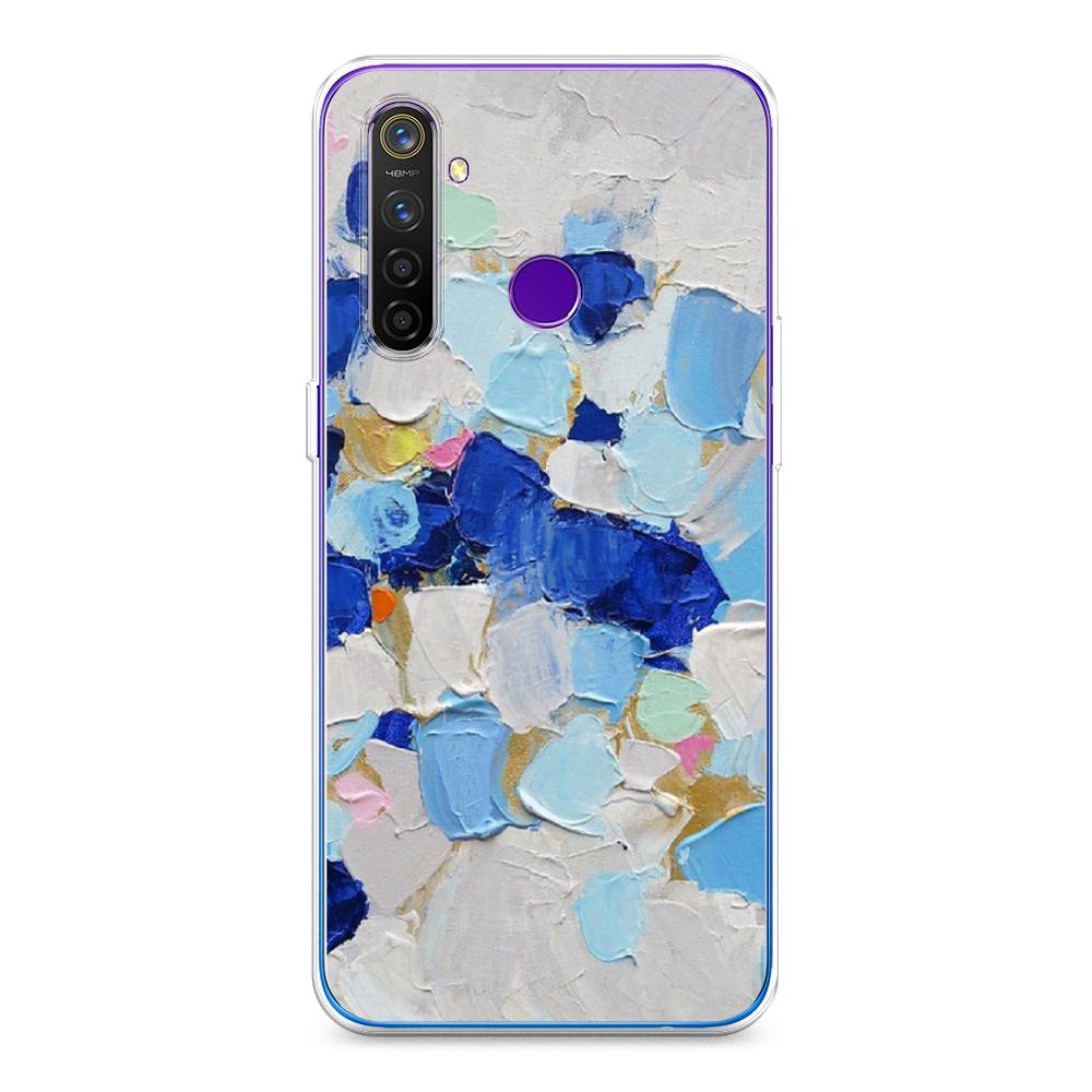 

Чехол Awog на Realme 5 Pro "Холст сине-белый", Разноцветный, 251650-10