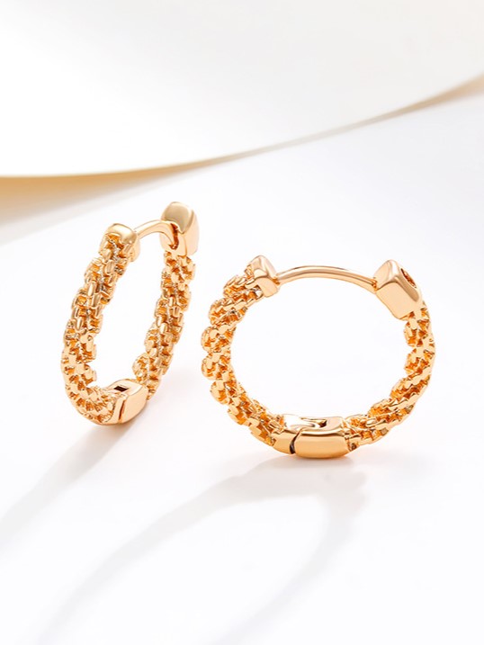 

Серьги конго из бижутерного сплава WOOW BIJOU Плетение, Плетение