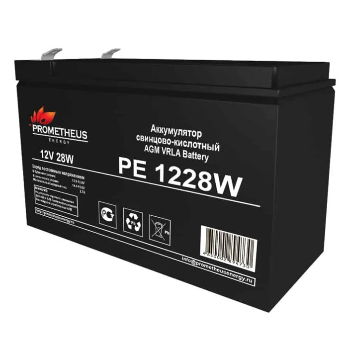 

Аккумулятор для ИБП PROMETHEUS ENERGY PE 1228W 7 А/ч 12 В, PE 1228W