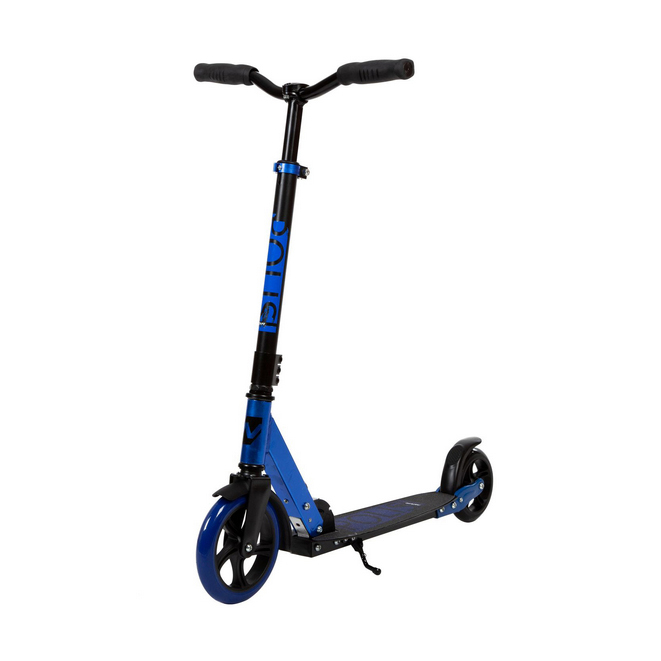 

Самокат для детей NOVATRACK POLIS PRO алюминий, складной с помощью кнопки 180.POLIS.BL21, Черный;синий, 180.POLIS.BL21