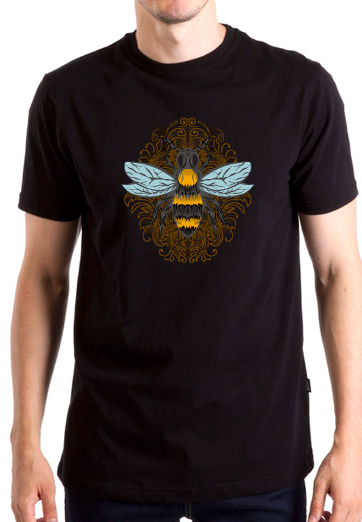 

Футболка унисекс NoBrand Bee Insect черная M, Черный, Bee Insect