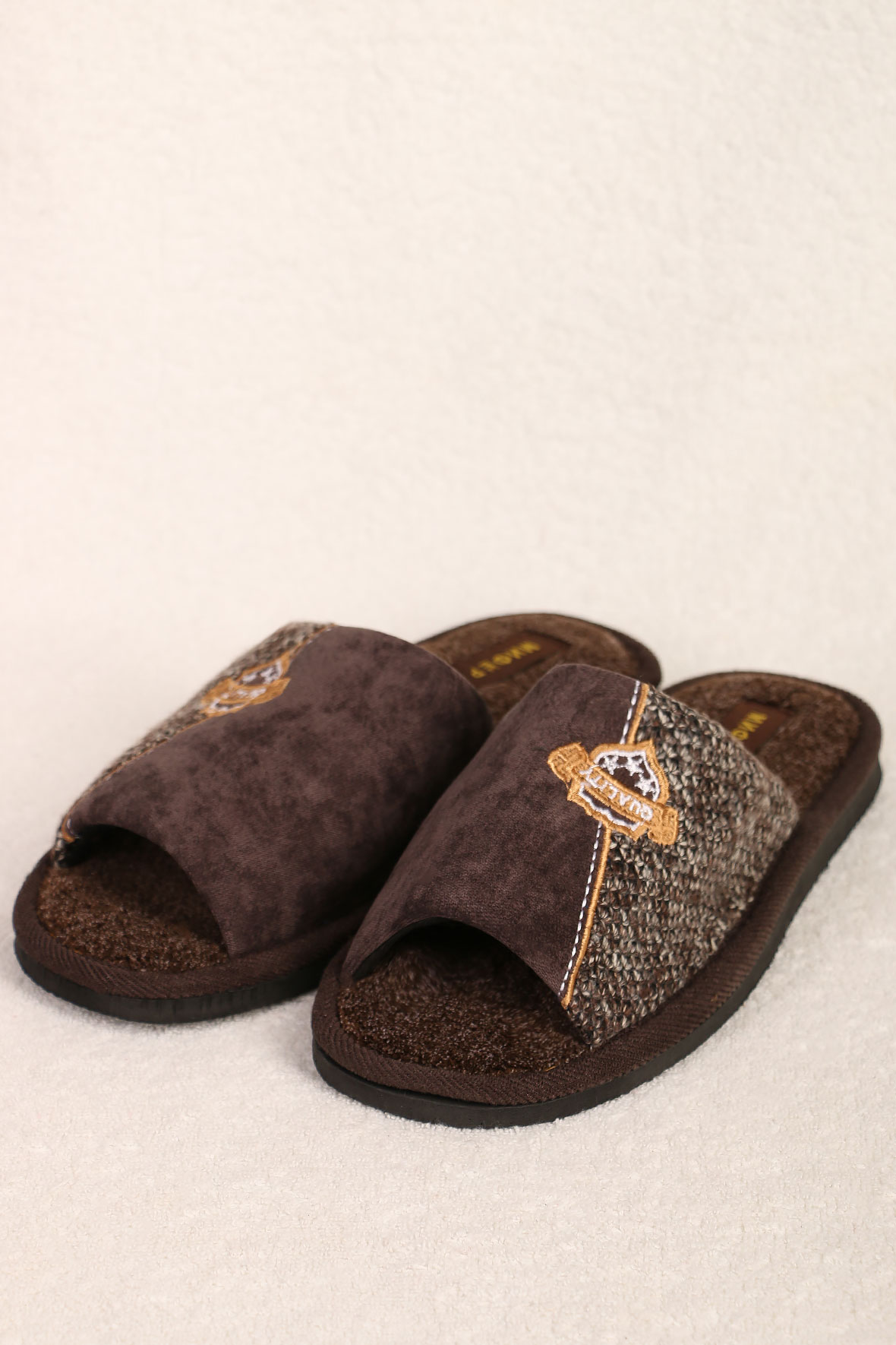 

Тапочки мужские AlmondShop ТР-27 М-965 коричневый 41 RU, ТР-27 М-965