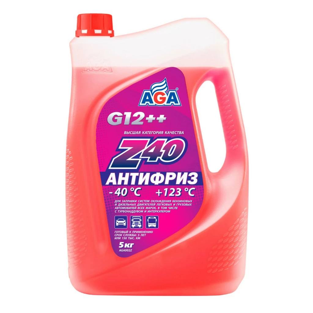 Антифриз красный AGA002Z AGA Z40 G12++ (-40с+123с) 5кг