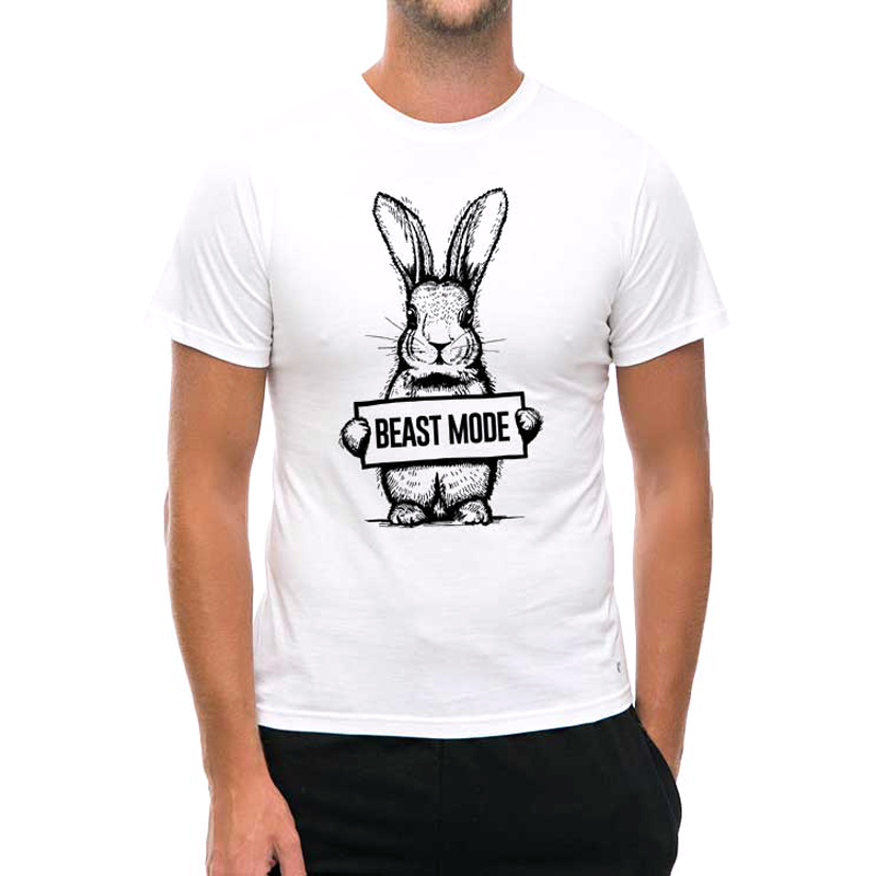

Футболка унисекс NoBrand Beast Mode Bunny черная L, Черный, Beast Mode Bunny