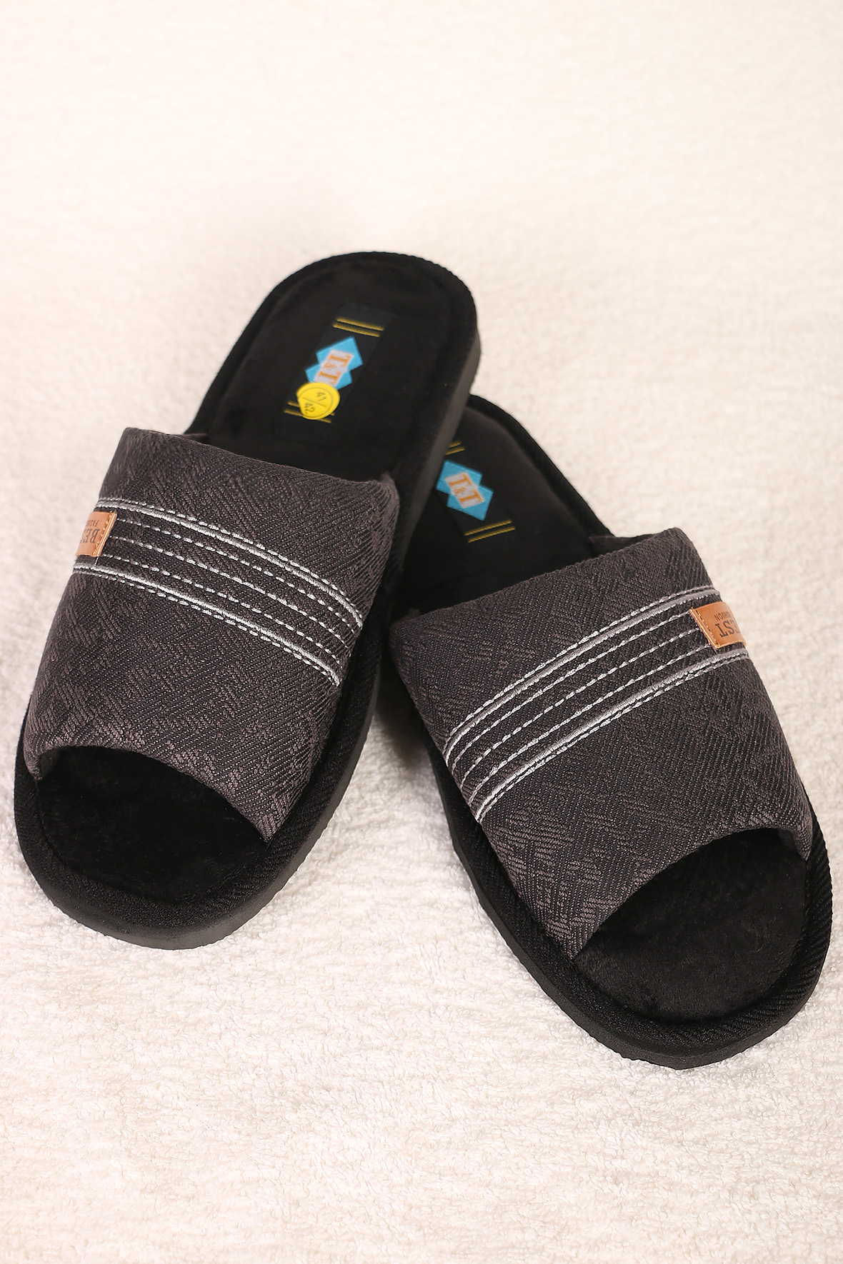 

Тапочки мужские AlmondShop ТР-27 0273 черный 46 RU, ТР-27 0273