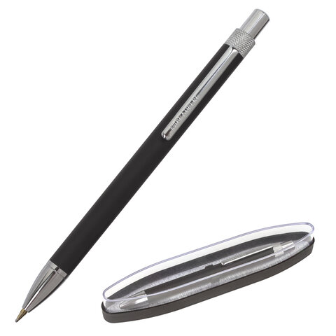 

Ручка подарочная шариковая Brauberg Allegro, синяя, корпус черный, 143491, 2 шт
