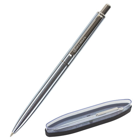 

Ручка подарочная шариковая Brauberg Larghetto, синяя, корпус серебристый, 143474, 2 шт