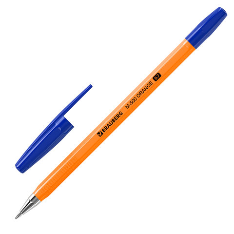 

Ручка шариковая Brauberg M-500 ORANGE, синяя, корпус оранжевый, узел 0,7 мм, 143448, 50 шт