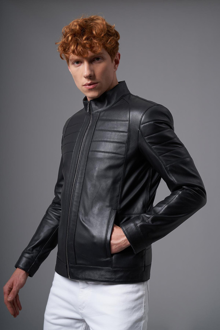 

Кожаная куртка мужская Deri Company BD02330 черная 2XL (доставка из-за рубежа), Черный, BD02330