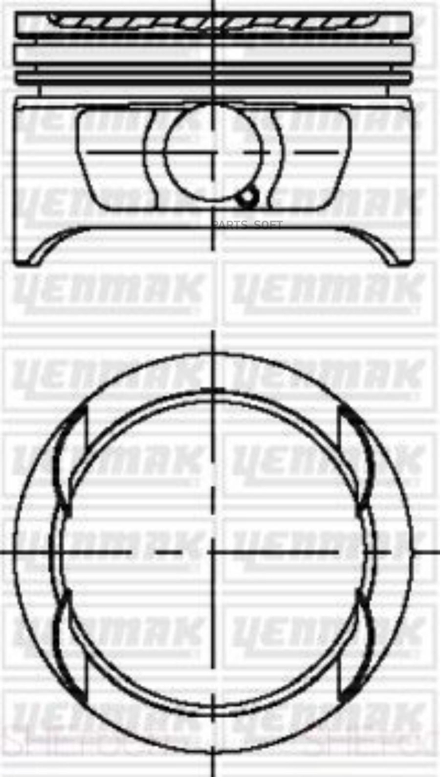 

YENMAK 31-04225-000 Поршень ДВС с кольцами Opel Vectra 2.0 16V DOHC =86 1.5x1.5x3 std 87 1