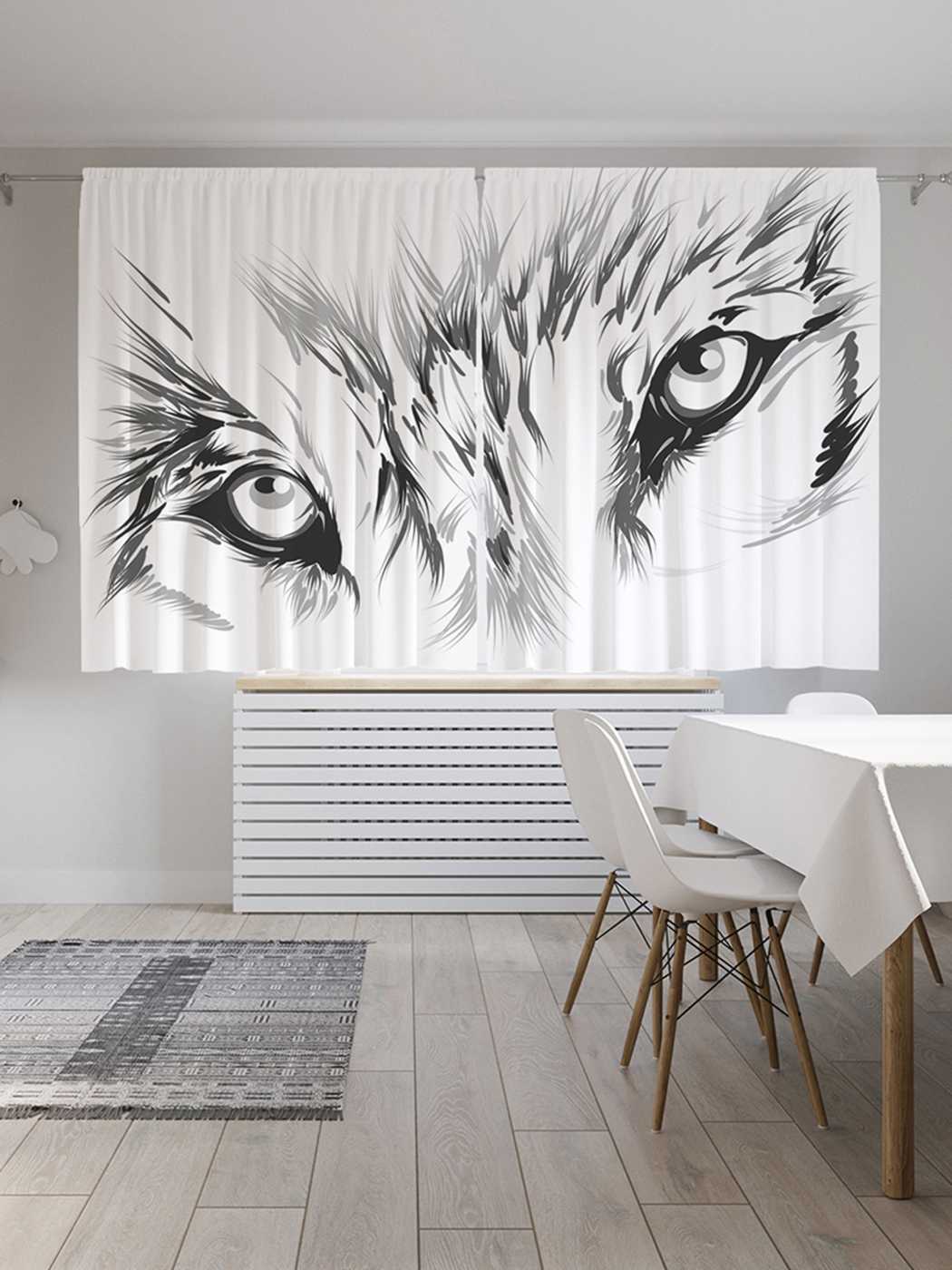 

Классические шторы JoyArty "Взгляд хищника", серия Oxford DeLux, 2 полотна 145x180 см, Взгляд хищника