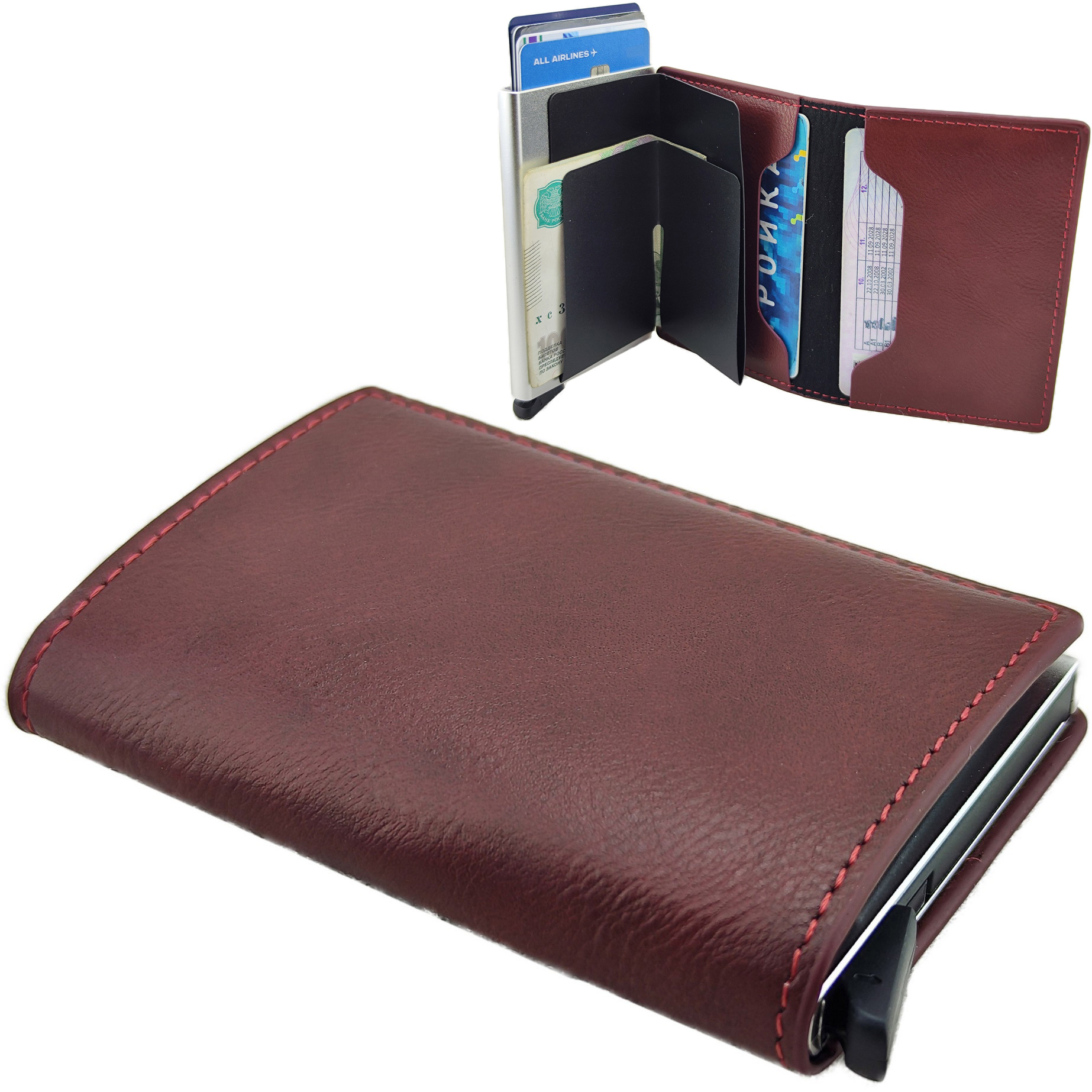 

Портмоне унисекс Skully 6059 wine red, Бордовый, 6059