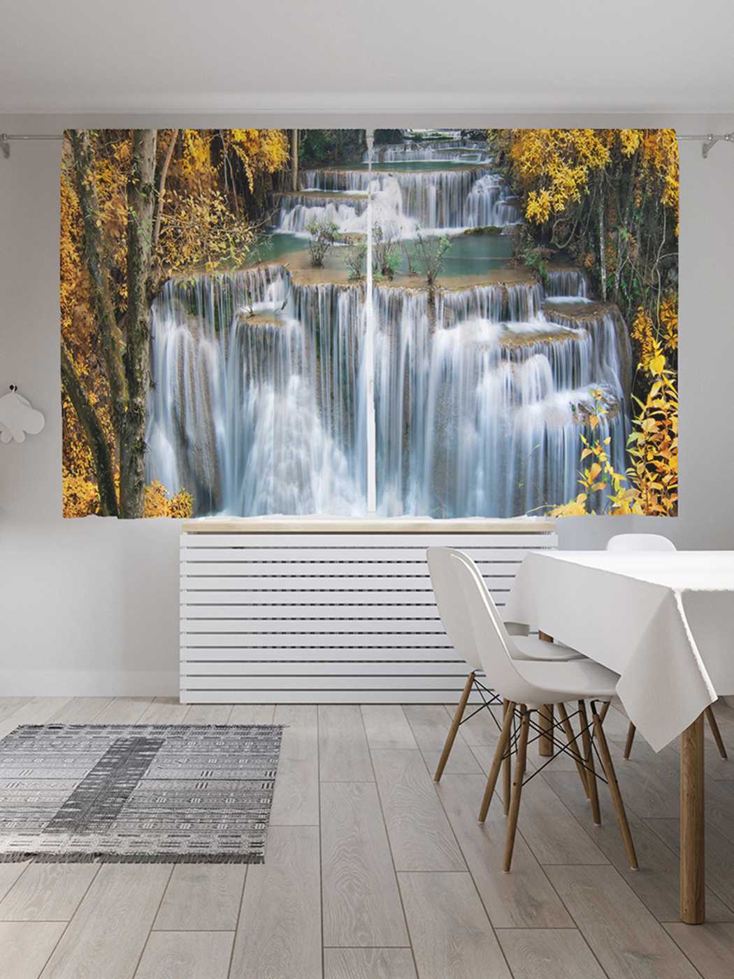 

Классические шторы JoyArty "Водопадные уступы", серия Oxford DeLux, 2 полотна 145x180 см, Водопадные уступы