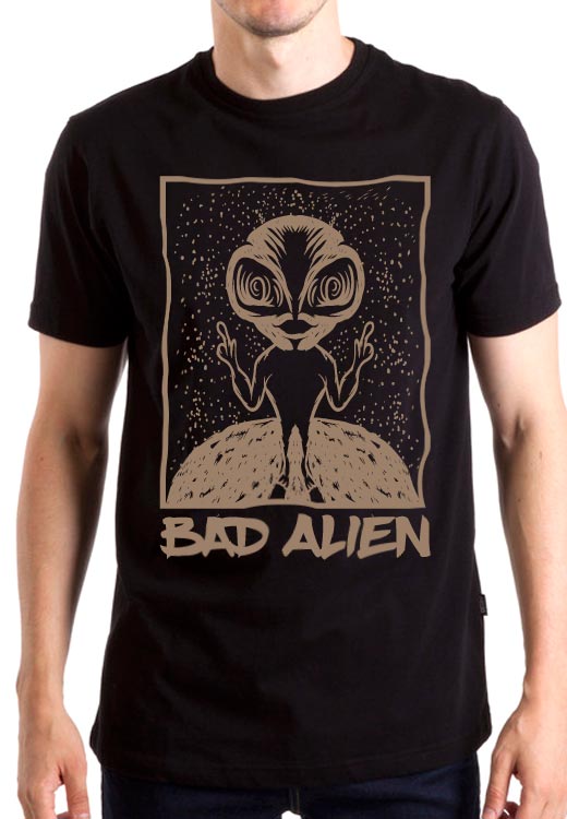 

Футболка унисекс NoBrand Bad Alien черная M, Черный, Bad Alien