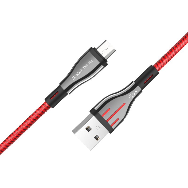 Кабель BOROFONE BU23 USB - Micro USB 2.4А, 1 м, красный