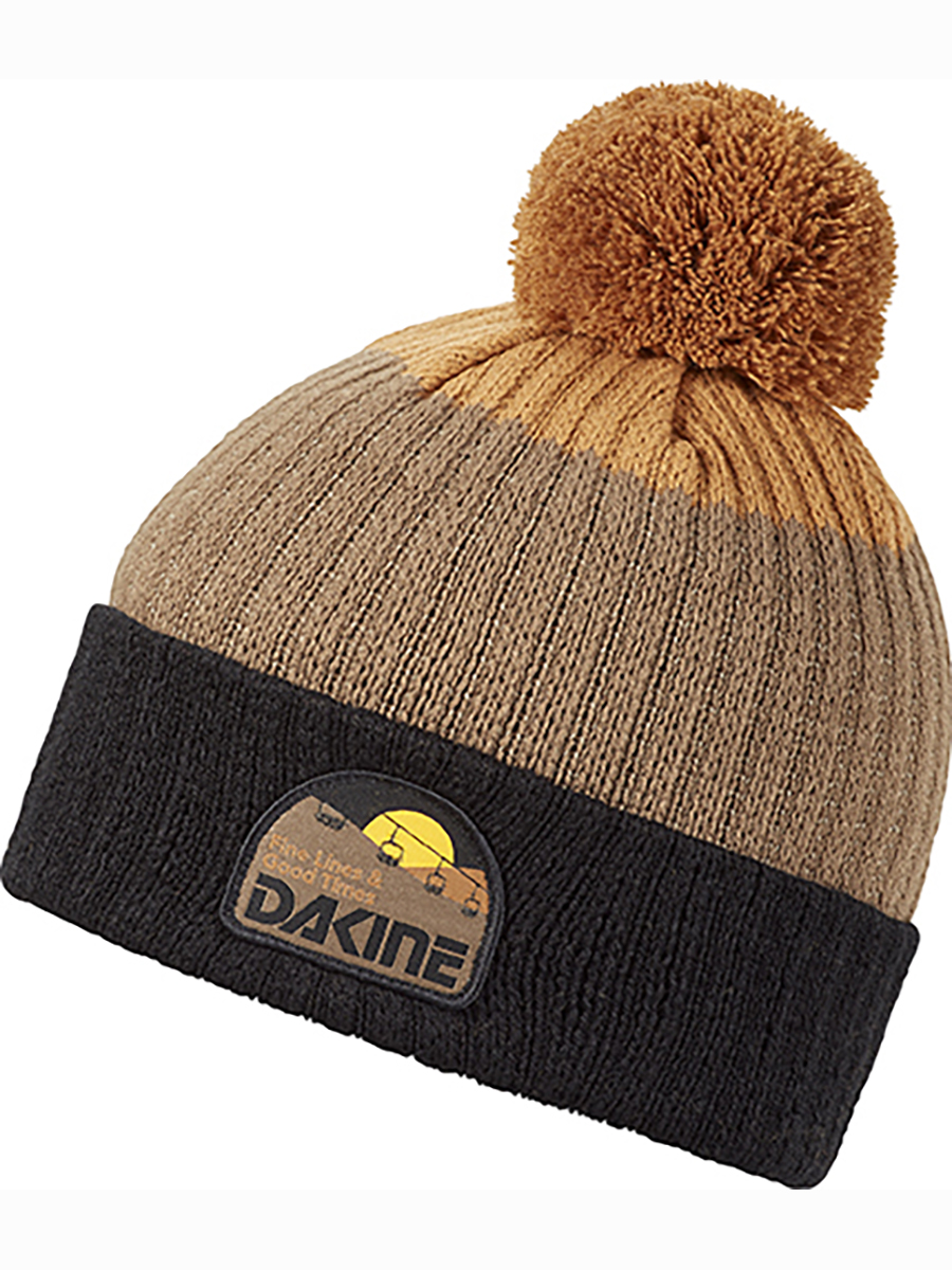 фото Шапка мужская dakine ezra beanie, black/chocolate chip/caramel