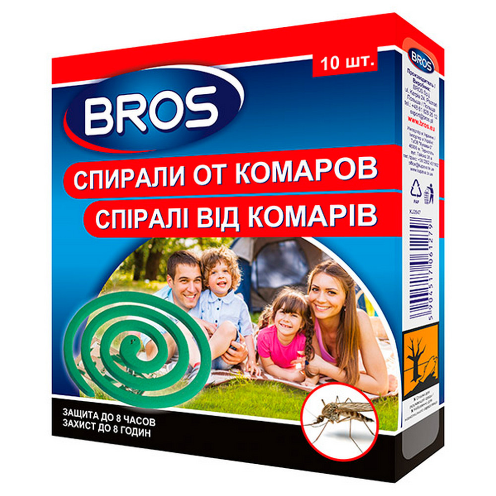 Спирали от комаров BROS c подставкой, 10 шт. 600005917768