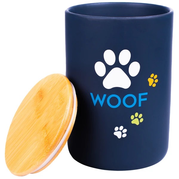 

Бокс Mr.Kranch керамический для хранения корма для собак WOOF 1900 мл черный