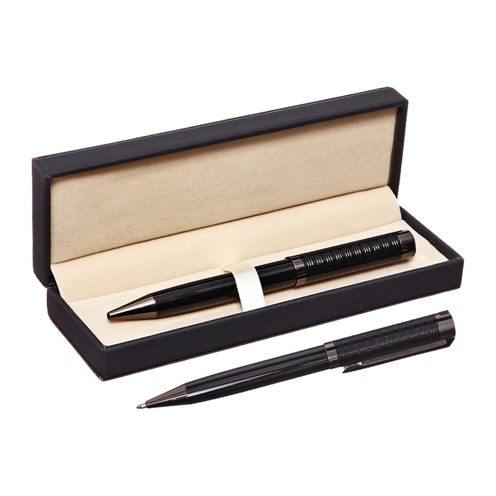 

Ручка Calligrata Эксклюзив подарочная шариковая в футляре поворотная черн серебр