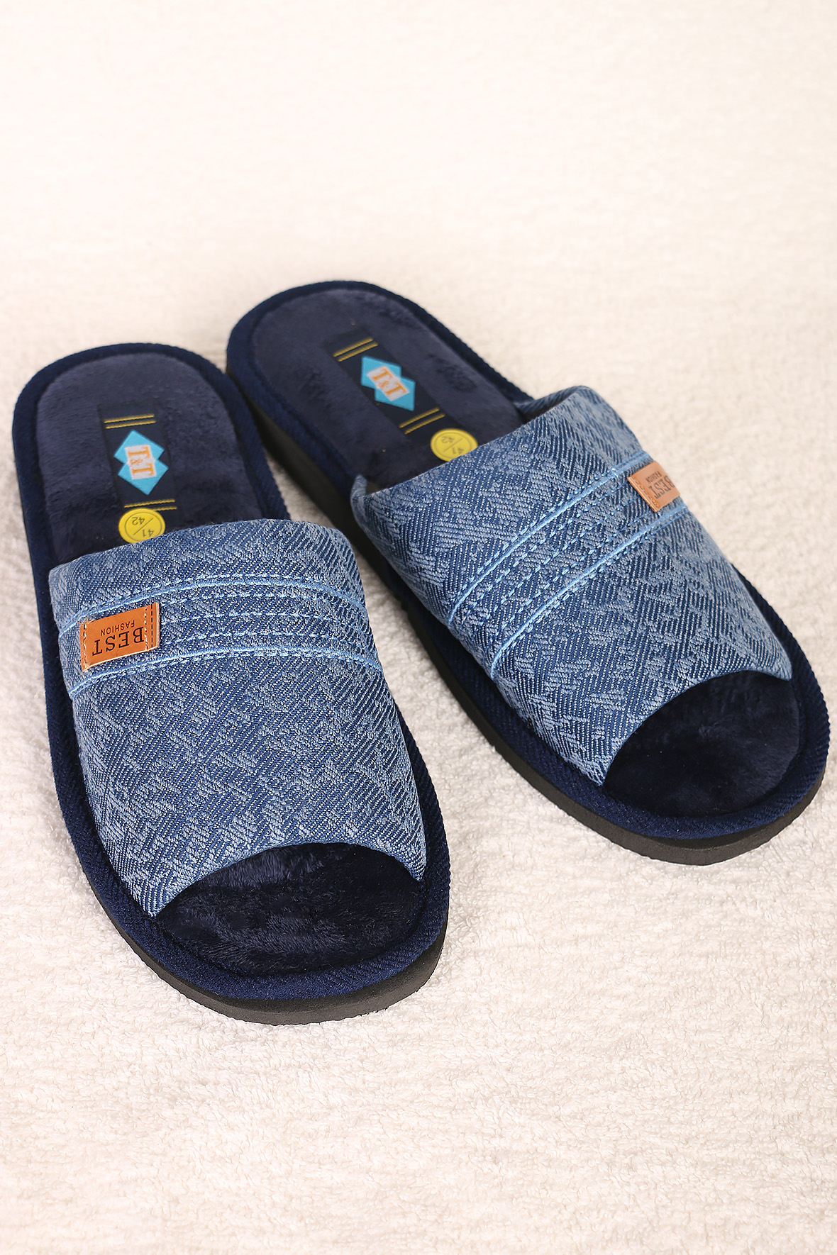 

Тапочки мужские AlmondShop ТР-27 0273 синий 42 RU, ТР-27 0273