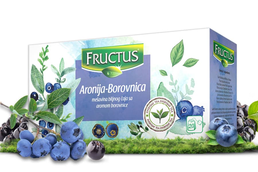 Чай FRUCTUS травяной с черникой и аронией 20 пак. ? 2,5 г