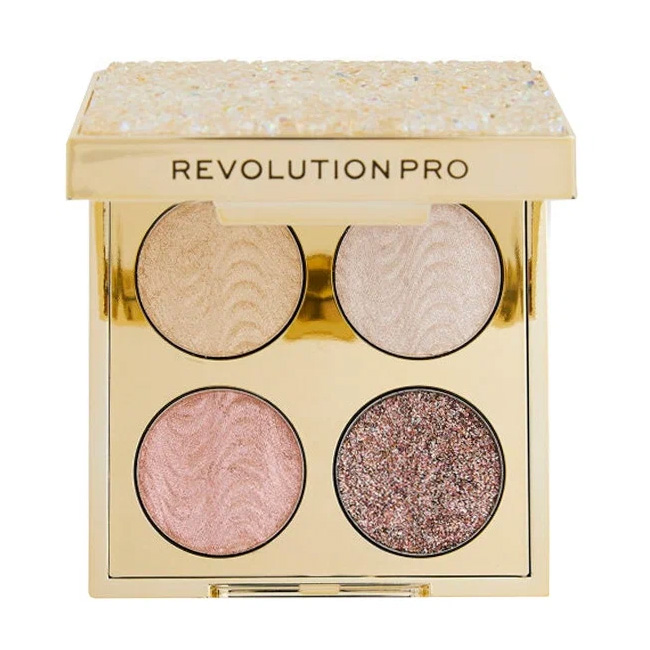 Палетка теней для век REVOLUTION PRO Crystal Eye Quad Champagne Crystal 4 цвета 3,2 г