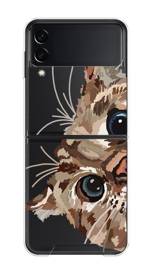 

Чехол на Samsung Galaxy Z Flip 3 "Любопытный кот", Коричневый;синий;черный, 2103750-1