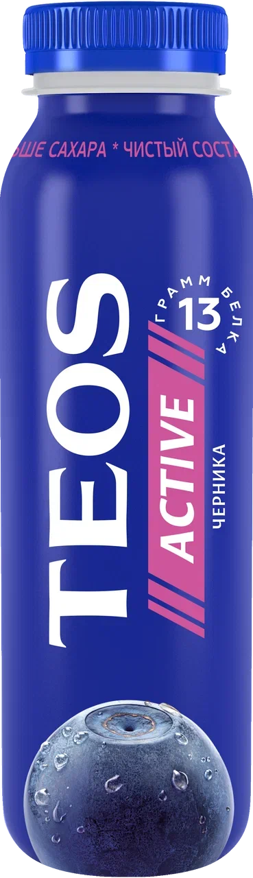 Йогурт Teos Active с черникой, 1,8%, 260 г