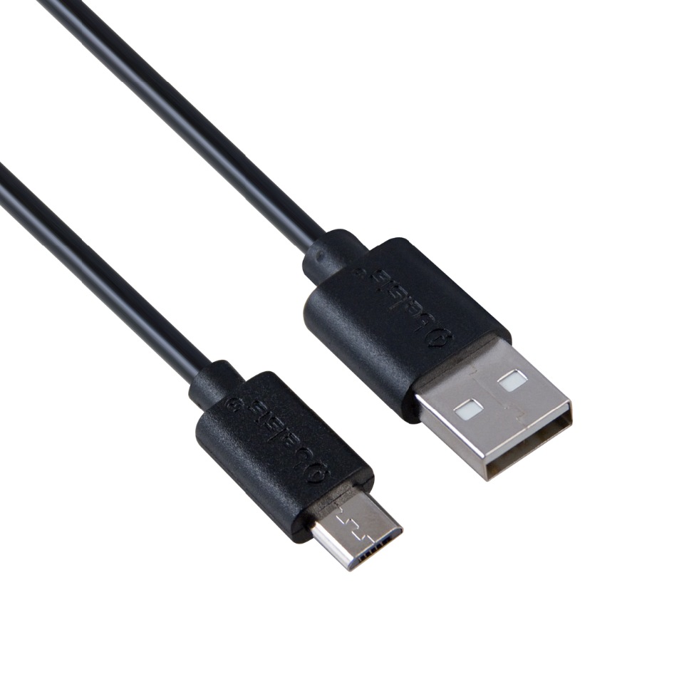 Мультимедийный кабель USB2.0 A вилка - Micro USB вилка, длина 1 м черный BL1098B