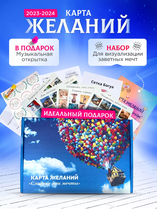 Набор для скрапбукинга VICTORY Карта желаний karta_z3, подарочный набор, 42х29,7 см