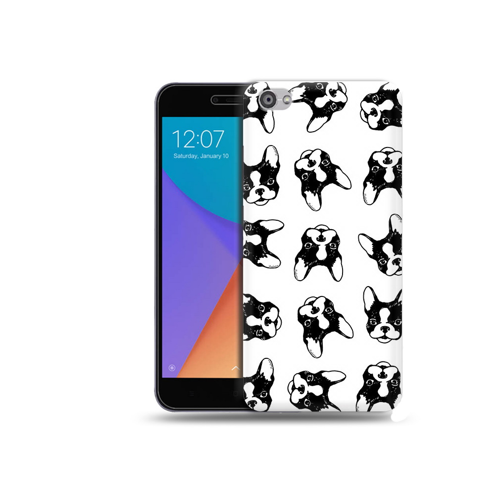 

Чехол MyPads Tocco для Xiaomi Redmi Note 5A черно белые собачки (PT75665.324.683), Прозрачный, Tocco