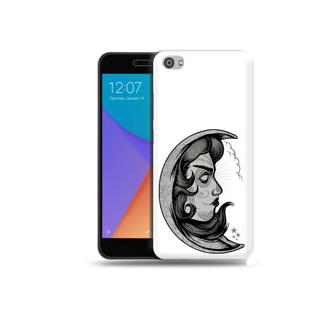 

Чехол MyPads Tocco для Xiaomi Redmi Note 5A черно белая луна с лицом (PT75665.324.680), Прозрачный, Tocco