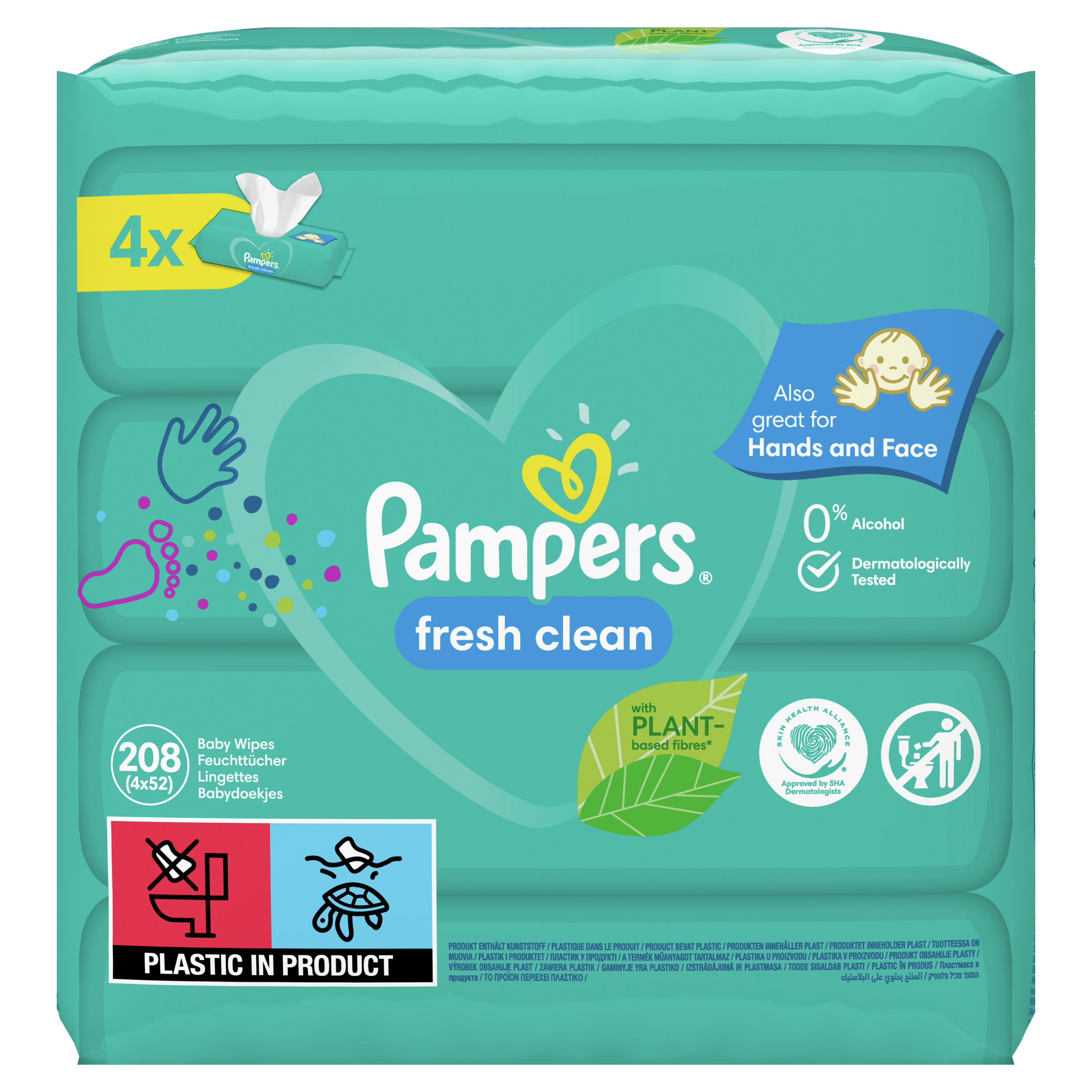 Детские влажные салфетки Pampers Fresh Clean 208 шт.