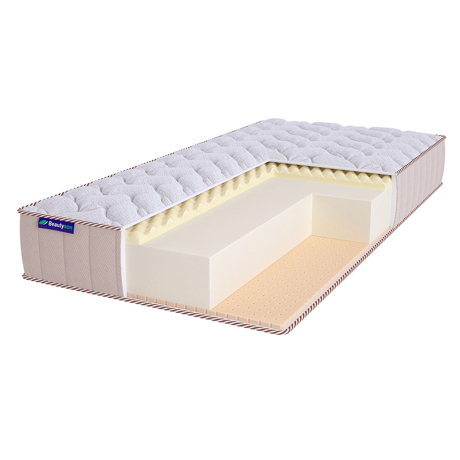 

Матрас Beautyson Roll Foam Hard 14 Massage Latex Lux, 85х155, 20 см, беспружинный, Белый, Roll Foam Hard 14 Massage Latex Lux