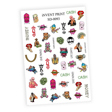 

Набор, iNVENT PRiNT, Слайдер-дизайн «Микс. Бандит» №SD-93, 3 шт., Разноцветный