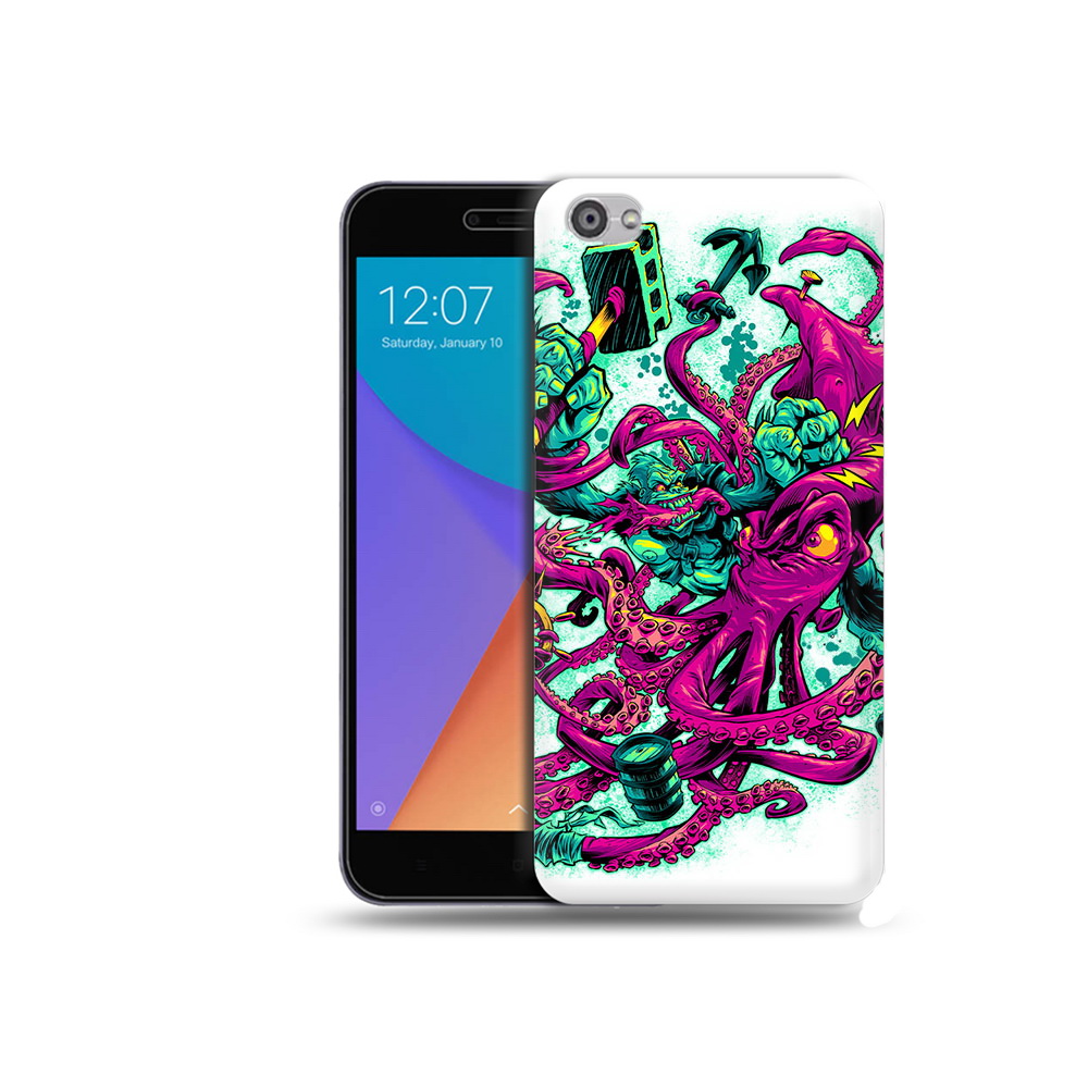 

Чехол MyPads Tocco для Xiaomi Redmi Note 5A фиолетовый кракен (PT75665.324.657), Прозрачный, Tocco