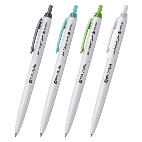 

Ручка шариковая масляная Brauberg Sky White, синяя, клип ассорти, 142950, 12 шт