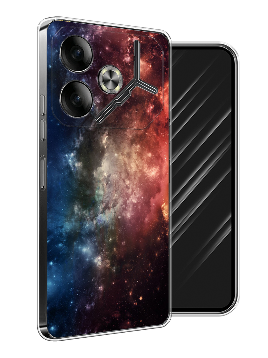 

Чехол Awog на Tecno Pova 6 "Космос", Синий;бежевый;красный, 305350-1