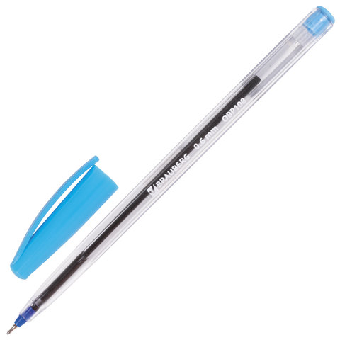 

Ручка шариковая масляная Brauberg Ice, синяя, корпус прозрачный, 142686, 50 шт