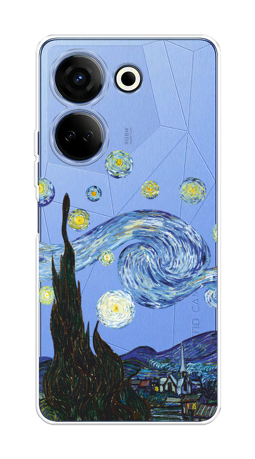 

Чехол на Tecno Camon 20/20 Pro 4G "Ночь Ван Гога", Голубой;синий;черный, 304150-1