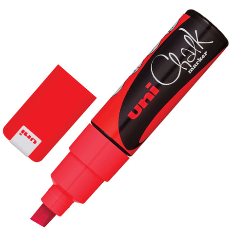 

Маркер меловой UNI Chalk, 8 мм, красный, PWE-8K RED, 3 шт
