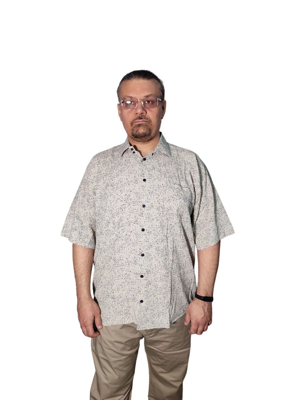 Рубашка мужская Olser 19023525 бежевая 5XL