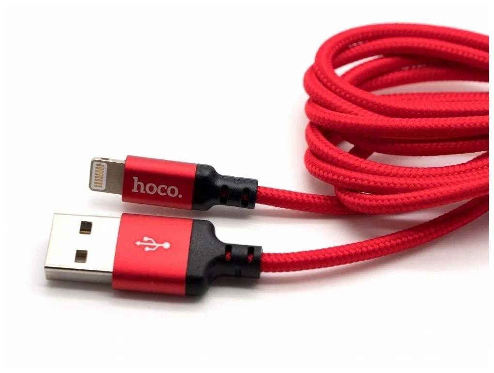 фото Кабель usb-lighting hoco х14lightning 2 м красный, черный