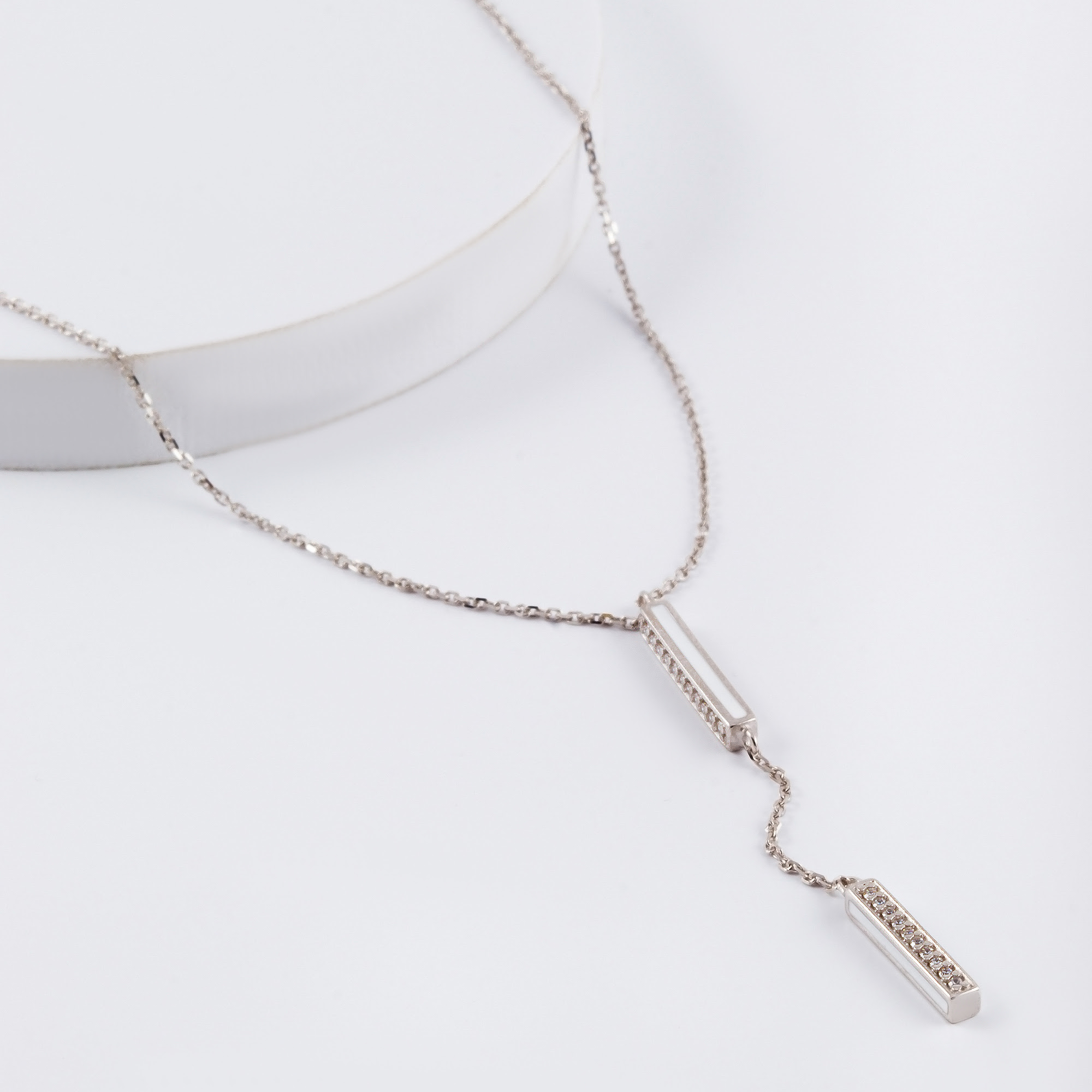 

Колье из серебра с фианитом 41/46 см НАШЕ ЗОЛОТО ДИ94070561, ДИ94070561