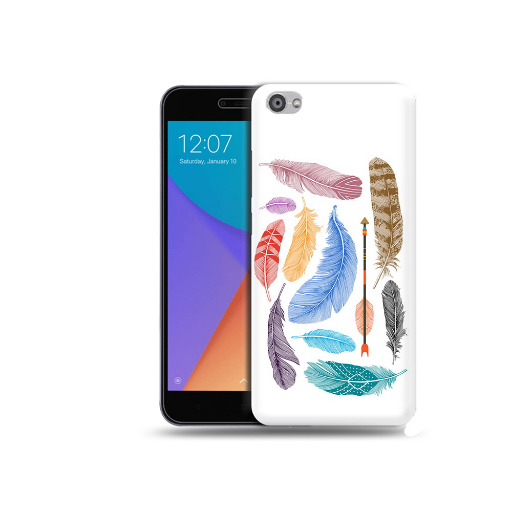 

Чехол MyPads Tocco для Xiaomi Redmi Note 5A разноцветные перья (PT75665.324.572), Прозрачный, Tocco